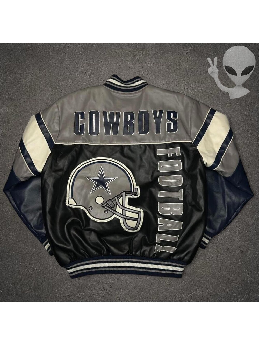 G-III NFL Dallas Cowboys Men's L Faux Leather Bomber Full Zip Jacket